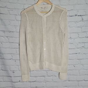 Loft Fishnet Button Up Top/Sweater